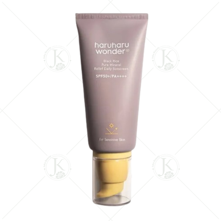  Kem Chống Nắng Nâng Tone Tự Nhiên Haruharu Wonder Black Rice Pure Mineral Relief Daily Sunscreen SPF50+ PA++++ 50ml 