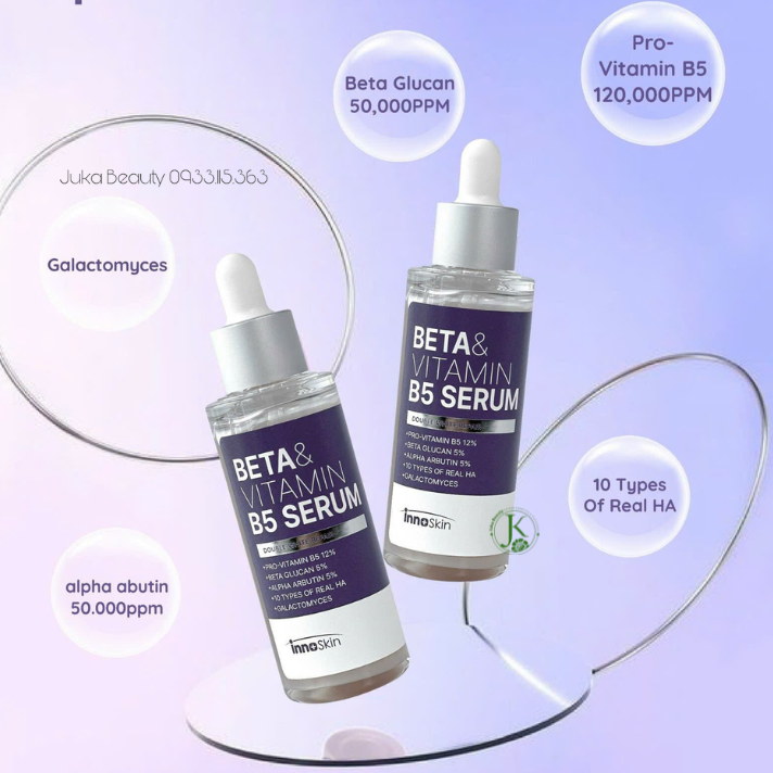  (Mẫu mới) Tinh Chất Phục Hồi, Cấp Ẩm Innoskin Beta & Vitamin B5 Serum 50ml 