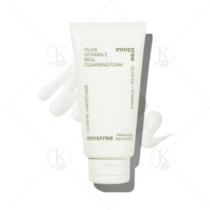 (NEW) Sữa Rửa Mặt Dưỡng ẩm sâu Innisfree Olive Vitamin E Real Cleansing Foam 150g