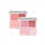  (TẶNG PUFF NGÓN TAY) Phấn Má Hồng & Bắt Sáng 4 Ô Judydoll Blush & Highlight Palette 9g 