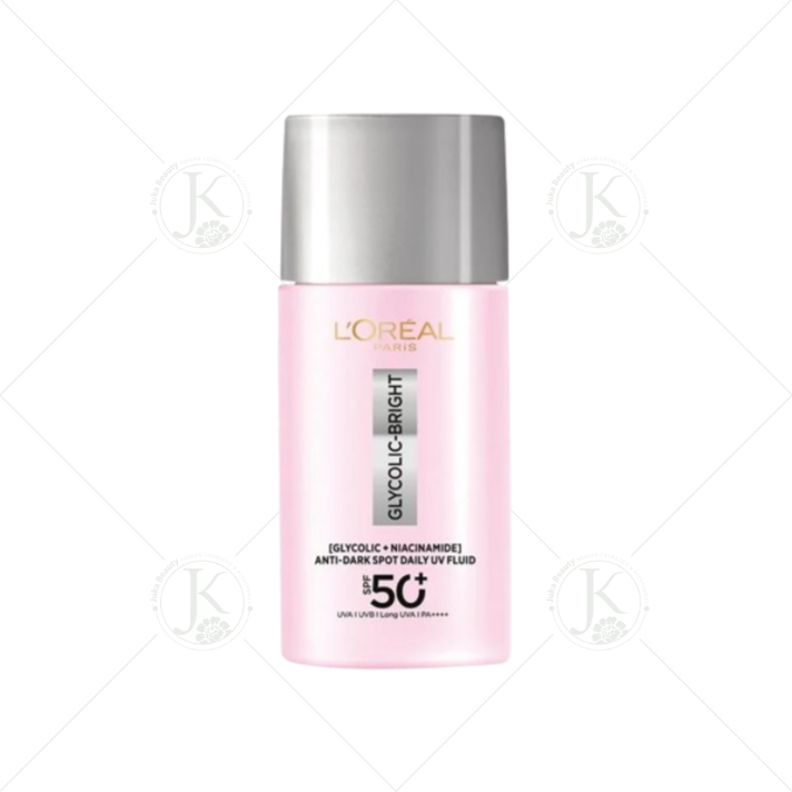  Kem Chống Nắng L'Oréal LOREAL Glycolic Bright Anti Dark Spot Daily UV Fluid SPF50+ PA++++ 50ml 