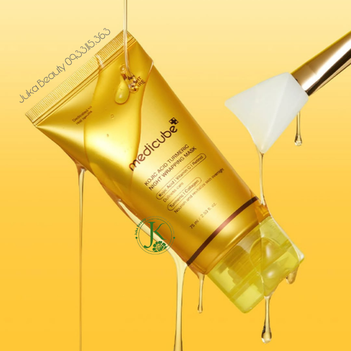  (VÀNG) Mặt Nạ Ngủ Dưỡng Sáng Da Medicube Kojic Acid Turmeric Night Wrapping Mask 75ml 