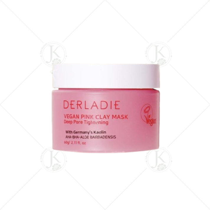  (Mẫu mới) Mặt Nạ Đất Sét Kiềm Dầu, Giảm Nhờn Derladie Vegan Pink Tox Clay Mask 60g/ 120g 