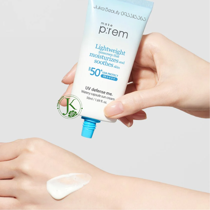  Kem Chống Nắng Cấp ẩm Make P:rem UV Defense Me Watery Capsule Sun Cream SPF50+ PA++++ 50ml 