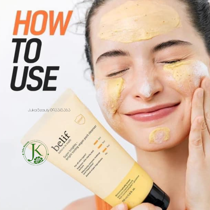  Sữa Rửa Mặt Belif Super Knights Bright Toning Vegan Pack Cleanser 150ml 