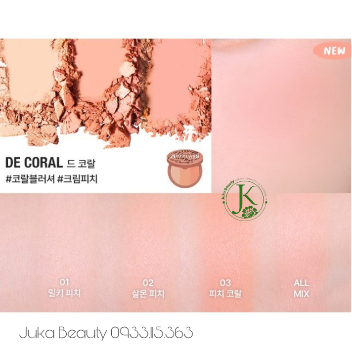  (MẪU MỚI) Phấn Má Hồng 3 màu Too Cool For School Artclass By Rodin Blusher 9.5g 