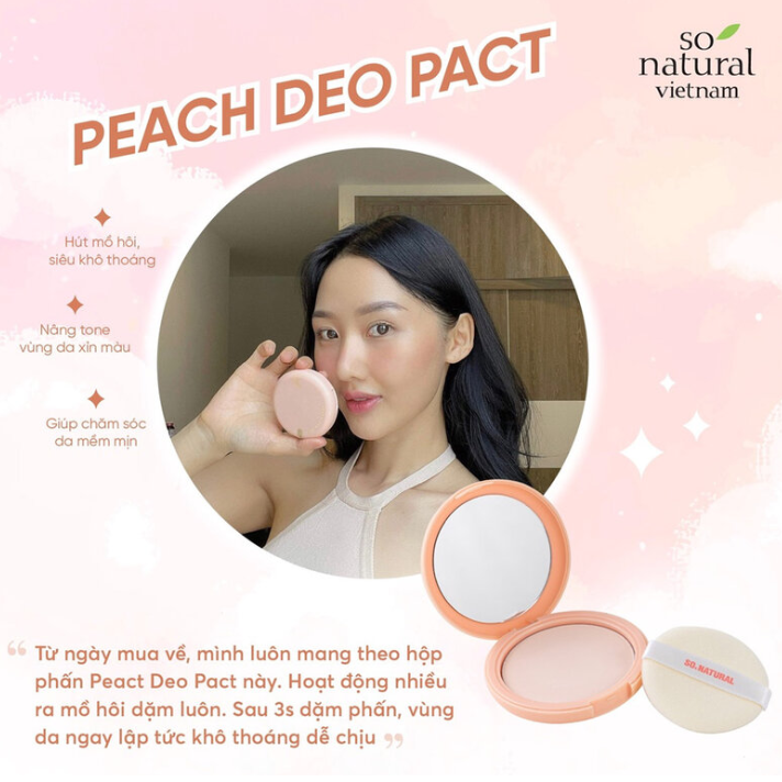  Phấn Nách Bột Khô Chiết Xuất Đào So Natural Peach Deo Pact 10g 