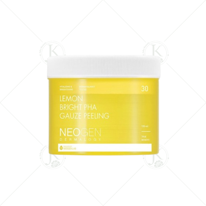 Toner Pad Tẩy Da Chết, Dưỡng Sáng Da Neogen Lemon Bright PHA Gauze Peeling 190ml (30 Miếng)