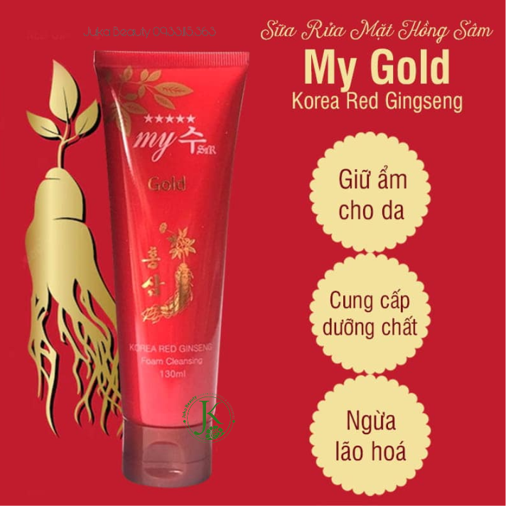  Sữa Rửa Mặt My Gold Korea Red Ginseng Foam Cleansing 130ml 