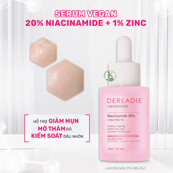  Tinh Chất Derladie Laboratoire Pore Tightening NIA 20%+ZINC PCA 1%  Ampoule 30ml 