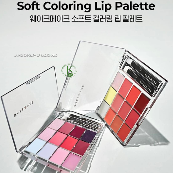  (HSD T1/2026) Bảng Son 12 Ô Wakemake Soft Coloring Lip Palette 12g 