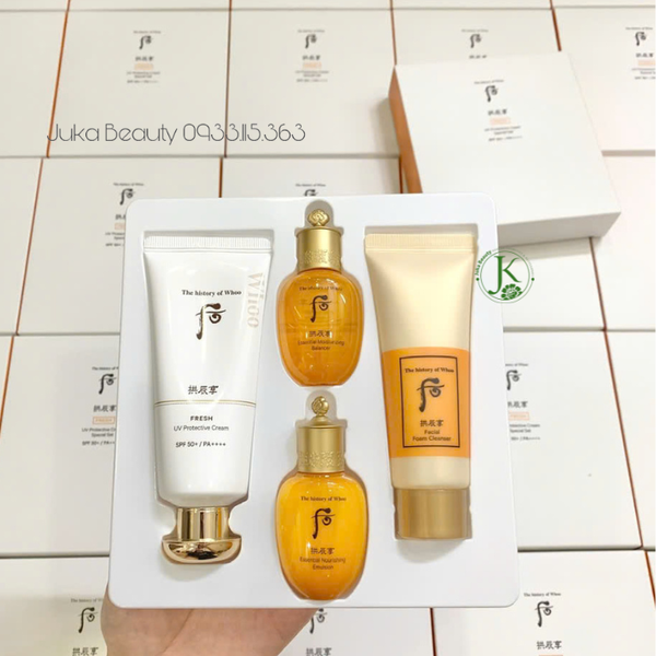  Set Kem Chống Nắng The History Of Whoo Gongjinhyang Fresh UV Protective Cream Special Set (4 Items) 