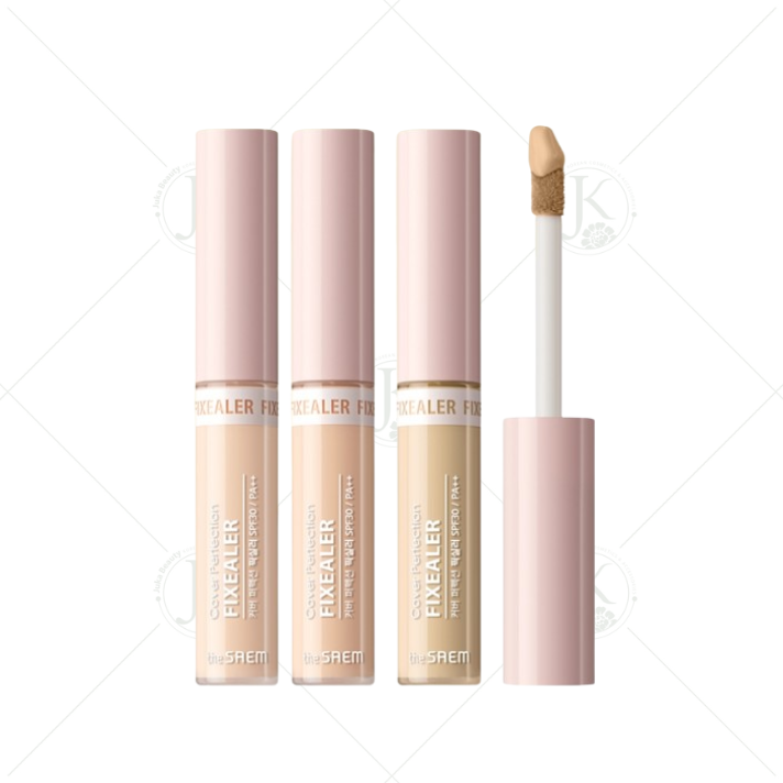  Kem Che Khuyết Điểm Mỏng Nhẹ, Lâu Trôi The Saem Cover Perfection Fixealer SPF30 PA++ 6.5g 