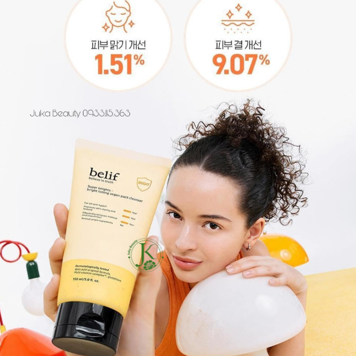  Sữa Rửa Mặt Belif Super Knights Bright Toning Vegan Pack Cleanser 150ml 