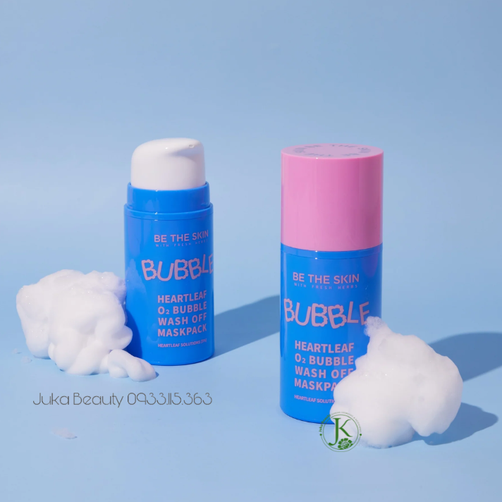  (Mẫu mới) Mặt Nạ Sủi Bọt, Giảm Mụn Be The Skin Heartleaf O2 Bubble Wash Off Mask Pack 50g 