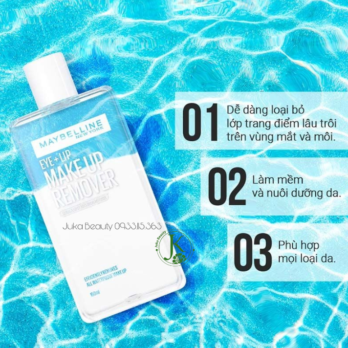  Nước Tẩy Trang Mắt Môi Maybelline Eye Lip Make Up Remover 150ml 
