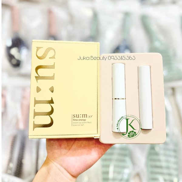  Set Son Dưỡng Môi Su:m37 Time Energy Moist Lip Balm Red Special Set (RED+CORAL) 