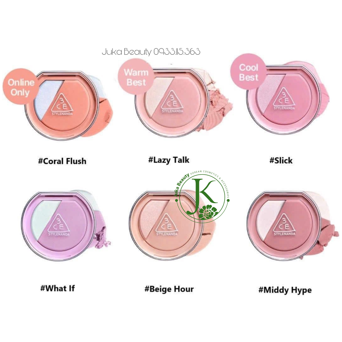  Phấn má hồng & Highlight 3CE Blushlighter (MẪU MỚI) 