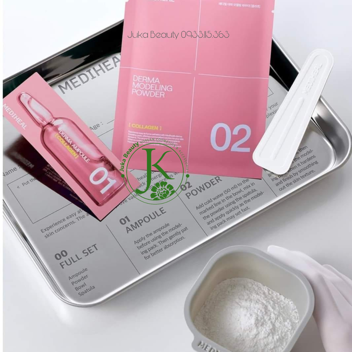  Mặt nạ thạch dẻo, trẻ hóa da Mediheal Derma Modeling Pack Collagen Firming (1 gói bột, gói 1 tinh chất) 