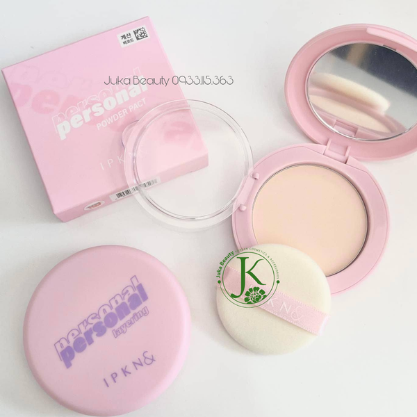  (HỒNG) Phấn Phủ Nén Nâng Tone, Kiềm Dầu IPKN Personal Perfume Powder Pact 9g 