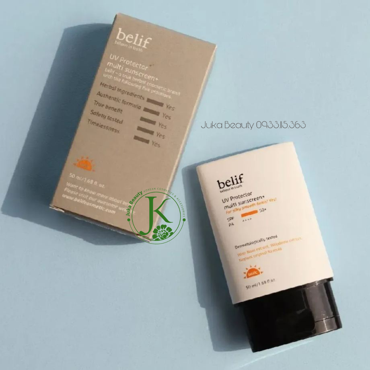  Kem Chống Nắng Hiệu Chỉnh Màu Da Belif UV Protector MULTI Sunscreen+ SPF50+ PA++++ 50ml 