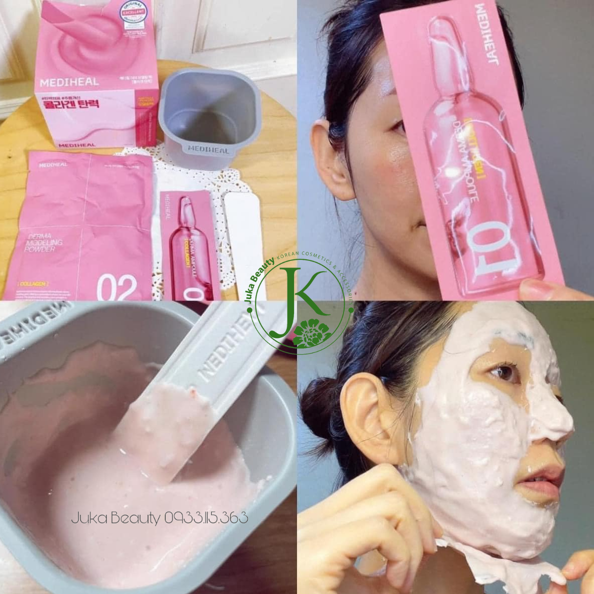  Mặt nạ thạch dẻo, trẻ hóa da Mediheal Derma Modeling Pack Collagen Firming (1 gói bột, gói 1 tinh chất) 