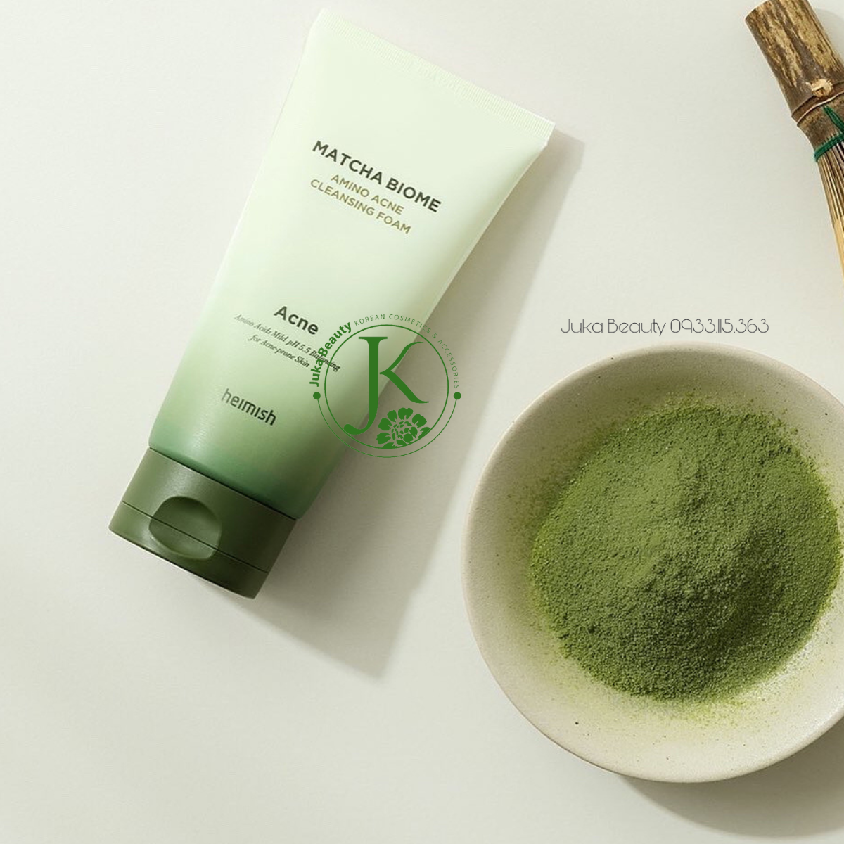  Sữa Rửa Mặt Dịu Da, Giảm Mụn Heimish Matcha Biome Amino Acne Cleansing Foam 150g 