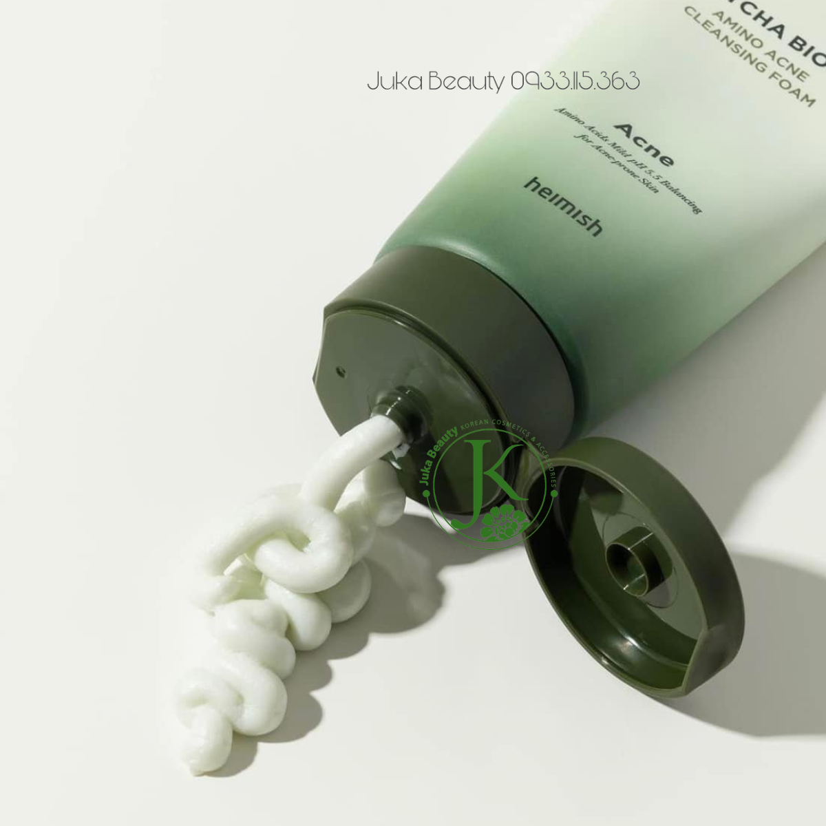  Sữa Rửa Mặt Dịu Da, Giảm Mụn Heimish Matcha Biome Amino Acne Cleansing Foam 150g 