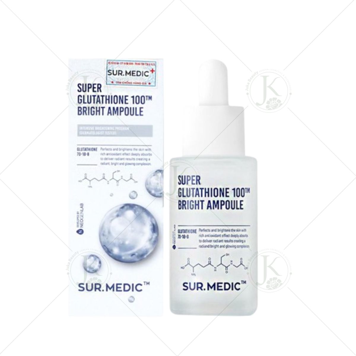 super glutathione 100 bright skin Super Glutathione 100 Bright Ampoule - Brightening Anti-Aging Korean Skin  Care | 0.35 oz / 10g | Buy Now with Express International Delivery main image 1
