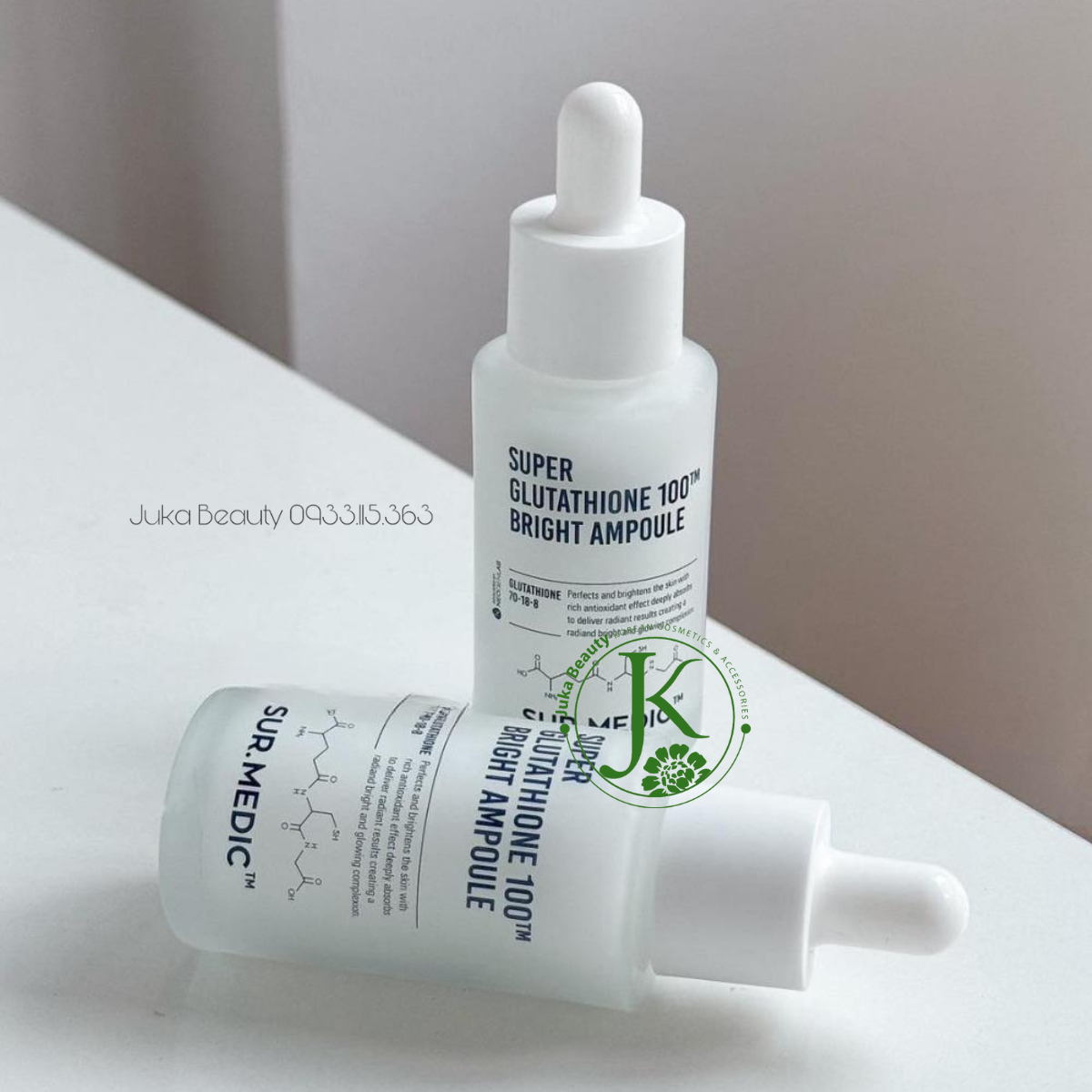 sur.medic super glutathione 100 bright ampoule Tinh Chất Truyền Trắng, Sáng Da Sur.medic Super Glutathione 100 Bright –  Juka Beauty