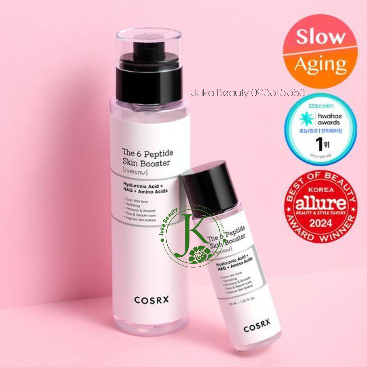  Tinh Chất Ngừa Lão Hóa, Cấp Ẩm, Dưỡng Sáng Cosrx 6 Peptide Skin Booster Serum 150ml 
