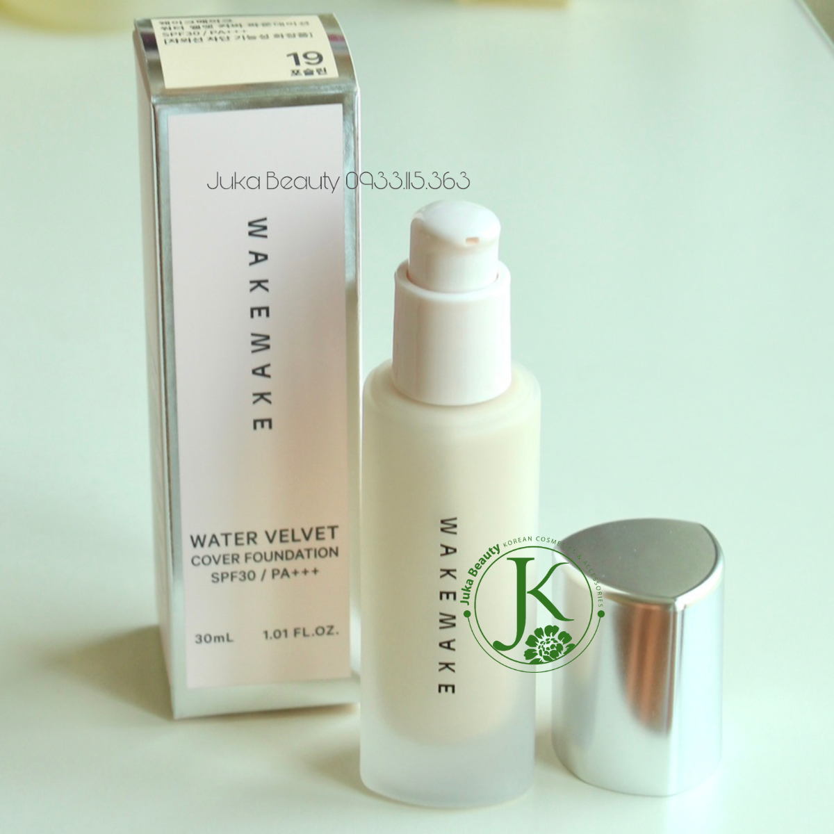  Kem Nền Căng Bóng Da Wakemake Water Velvet Cover Foundation SPF30 PA+++ 30ml 