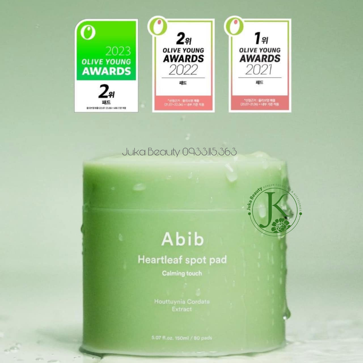  Toner pad diếp cá, dịu da Abib Heartleaf Spot Pad Calming Touch (80 miếng) 