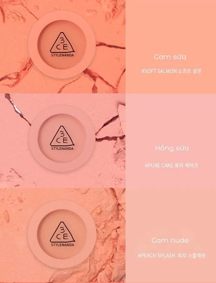  Phấn Má Hồng Mịn, Lâu Trôi 3CE Face Blush 5g 