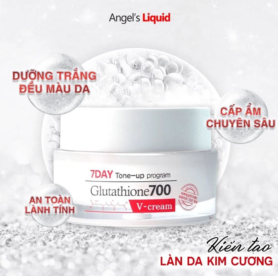 review kem dưỡng 7day glutathione Kem dưỡng Angel's Liquid 7Day Whitening Program Glutathione700 V-Cream – Juka Beauty