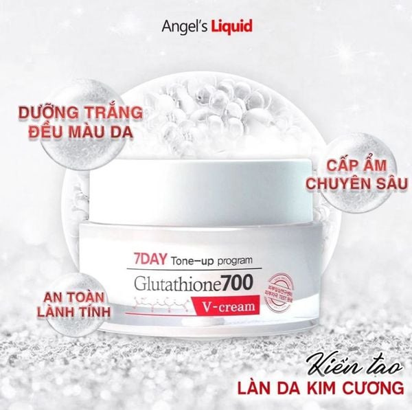  Kem Dưỡng Trắng Da Ban Đêm Angel's Liquid 7Day Whitening Program Glutathione700 V-Cream 50ml 