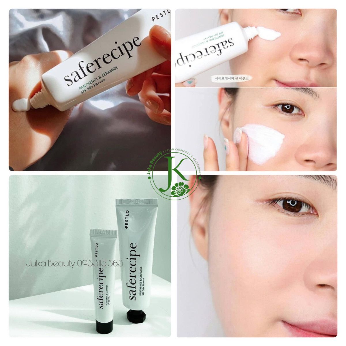  Kem Chống Nắng Vật Lý, Kiềm Dầu Pestlo Safe Recipe Sun Essence SPF50+ PA++++ 50ml 