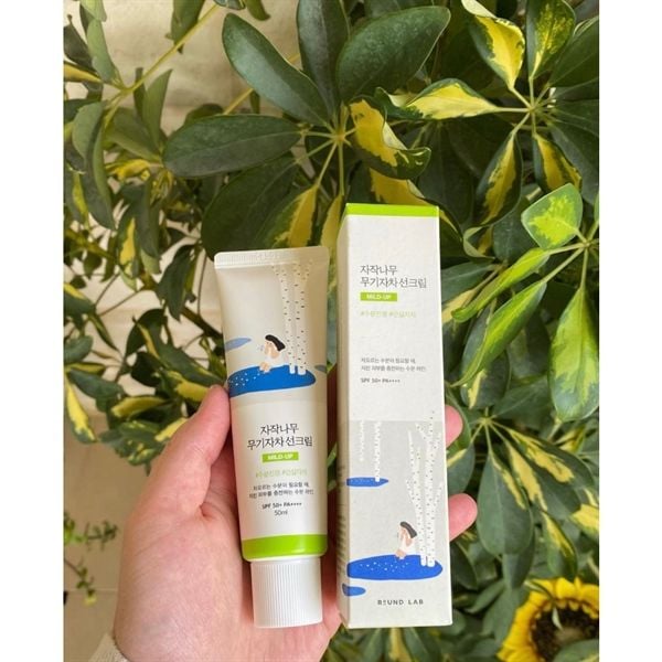  (XANH LÁ) Kem Chống Nắng Dưỡng ẩm, Nâng Tone Round Lab Birch Juice Mild Up Sunscreen SPF 50+ PA++++ 50ml 