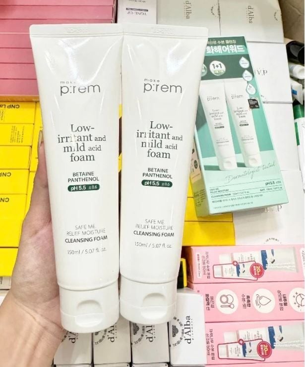  Sữa Rửa Mặt Dưỡng ẩm, Dịu Nhẹ Make P:rem Safe Me Relief Moisture Cleansing Foam 150ml (Mẫu mới) 
