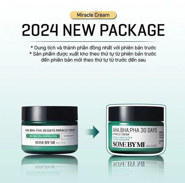  Kem dưỡng ẩm, giảm mụn Some By Mi AHA BHA PHA 30 Days Miracle Cream 60g (Mẫu mới) 