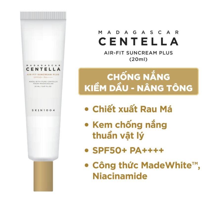  Kem Chống Nắng Skin1004 Madagascar Centella Air-fit Suncream Plus SPF50+ PA++++ 50ml 
