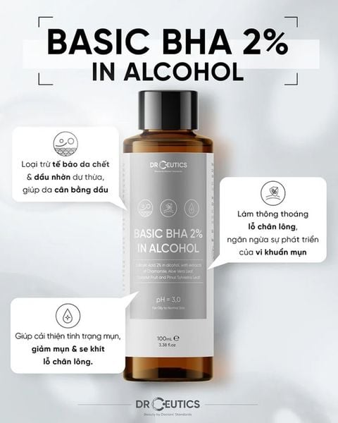  Nước Hoa Hồng Tẩy Tế Bào Chết DRCEUTICS Basic BHA 2% In Alcohol 