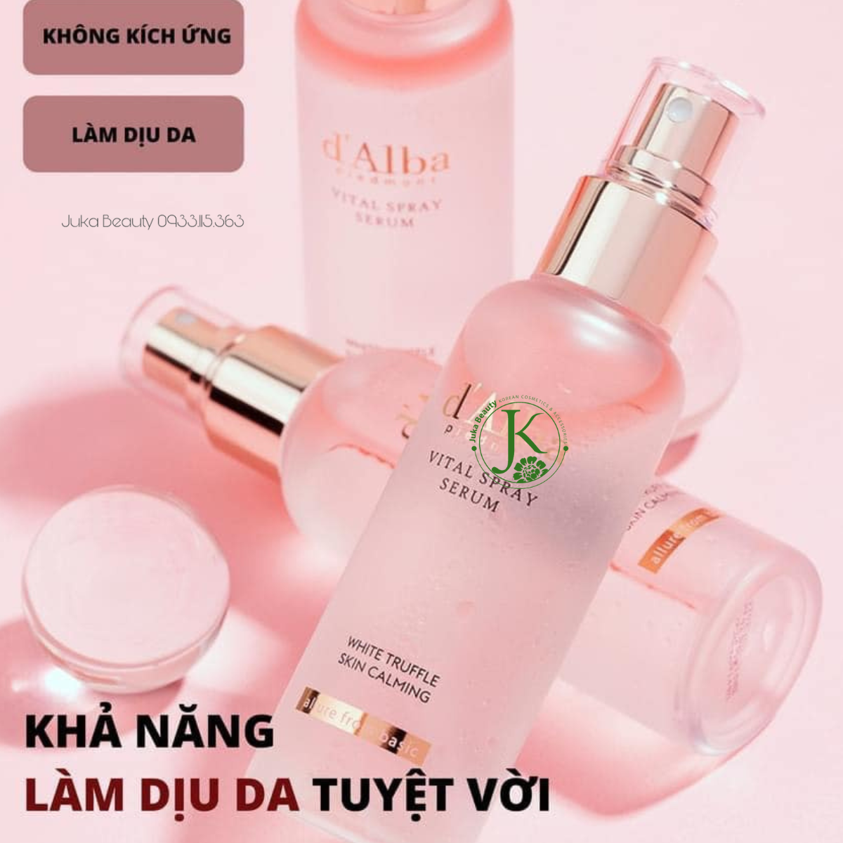  Xịt Khoáng Dưỡng Sáng Da, Chống Lão Hóa D'Alba White Truffle Vital Spray Serum 100ml (Hồng) 