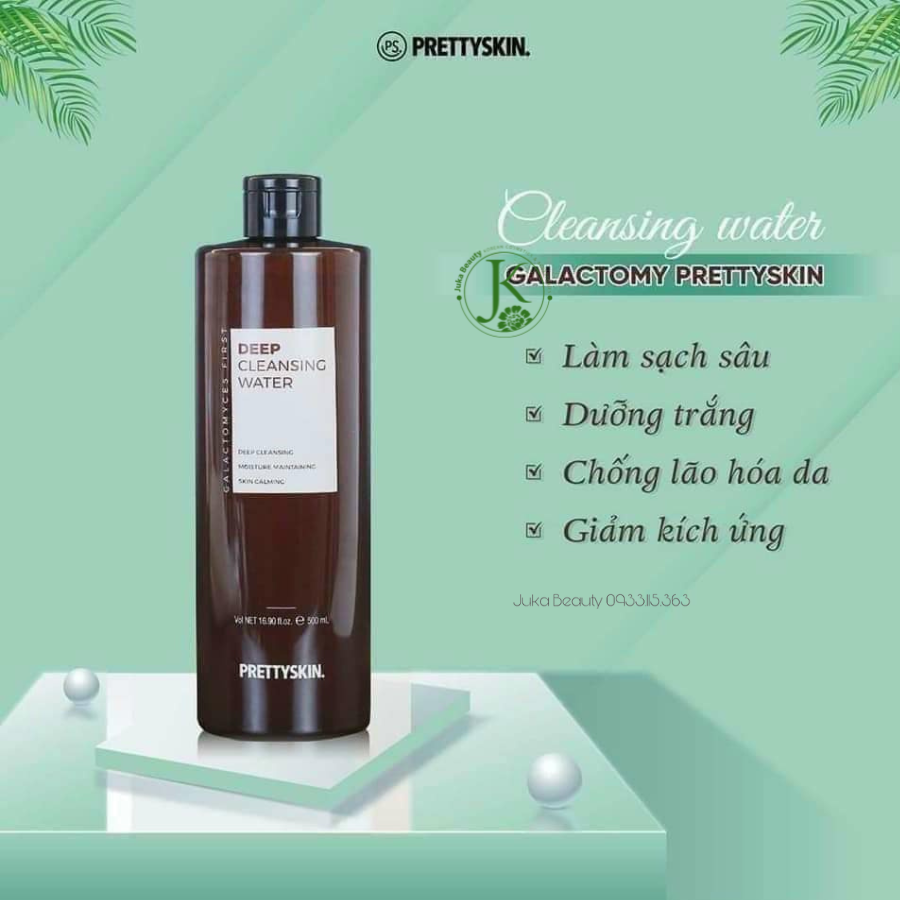  Nước Tẩy Trang Dịu Nhẹ Dưỡng Trắng Galactomyces First PrettySkin Deep Cleansing Water 500ml (Nâu) 