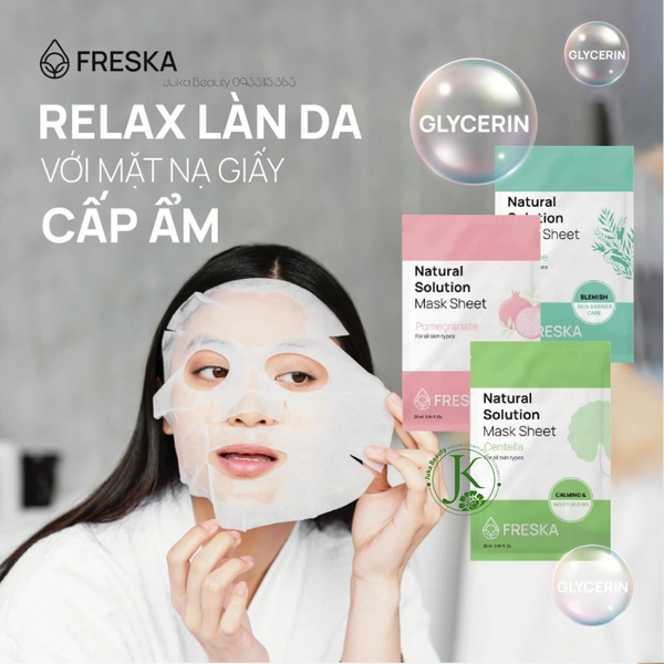  Mặt Nạ Giấy Dưỡng ẩm Sáng Da Freska Natural Solution Mask Sheet 25ml (1 miếng) 