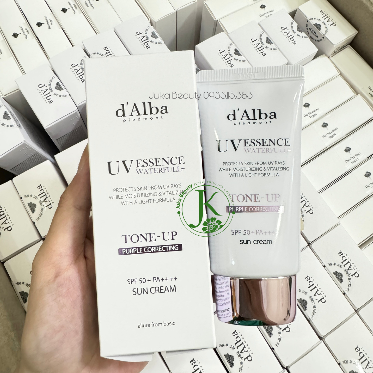  (Tím) Kem Chống Nắng Nâng Tone, Hiệu Chỉnh Màu Da d'Alba Waterfull Tone Up PURPLE Correcting Sun Cream SPF50+ PA++++ 50ml 