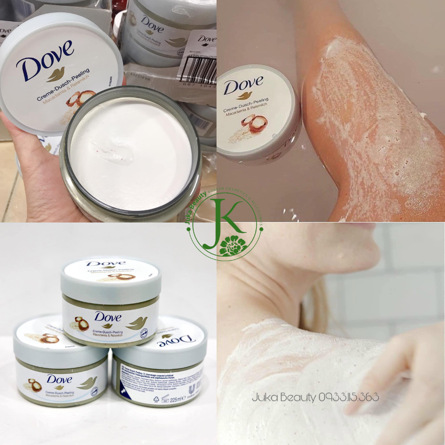  (Bản Đức) Kem tẩy tế bào chết toàn thân Dove Creme Dusch Peeling 225ml 