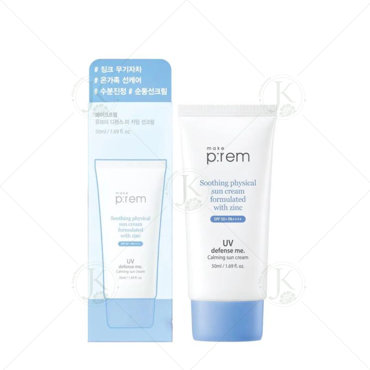 Kem Chống Nắng Vật Lý Cho Da Nhạy Cảm Make P:rem UV Defense Me Calming Sun Cream SPF50 PA 50ml