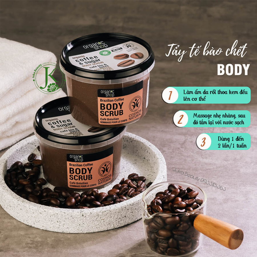  [HOT] Tẩy Tế Bào Chết Toàn Thân Làm Sạch Da Organic Shop Body Scrub 250ml 