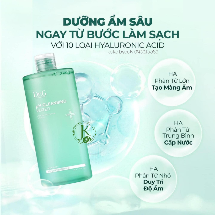  Nước Tẩy Trang Dịu Nhẹ, Làm Sạch Sâu Cho Da Nhạy Cảm Dr.G pH Cleansing Water 490ml 